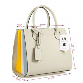 Geanta dama din piele naturala DiAmanti Franca Beige II